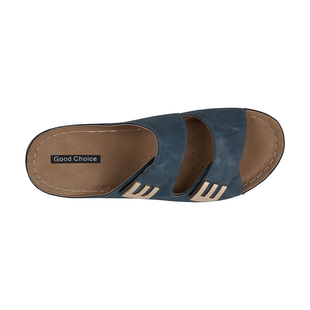 Sandales plates confortables Gretchen Navy