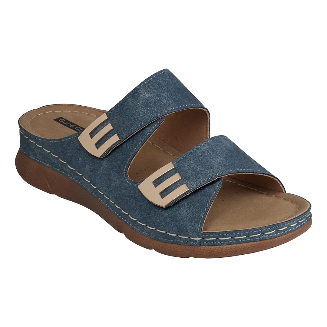Sandales plates confortables Gretchen Navy
