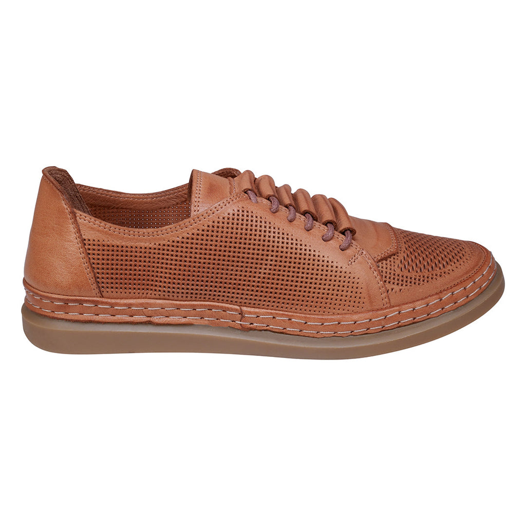 Baskets en cuir perforé à lacets invisibles Oscar Tan