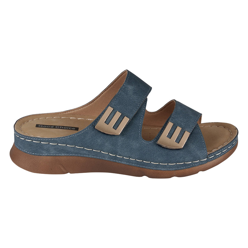 Sandales plates confortables Gretchen Navy
