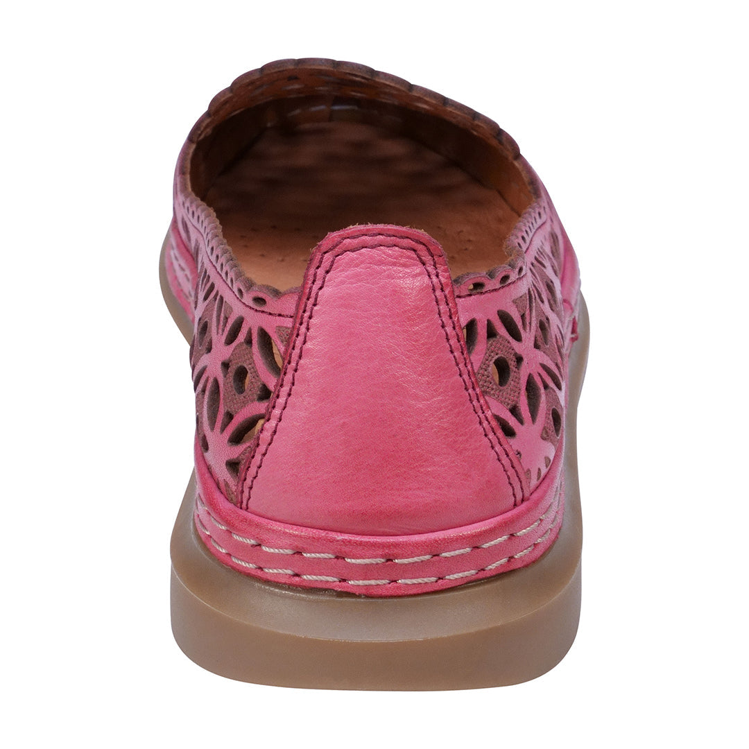 Ballerines Tumi en cuir perforé rose