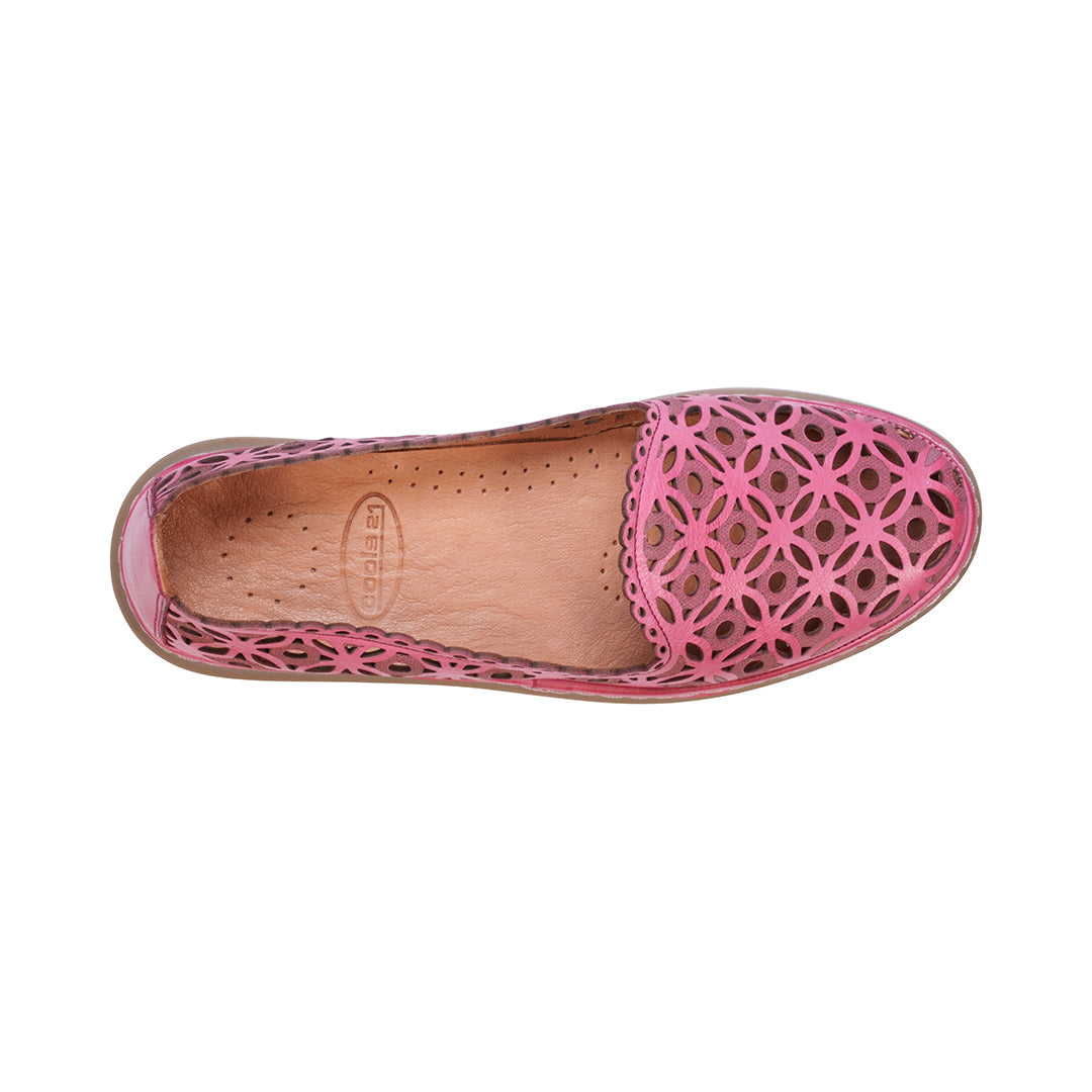 Ballerines Tumi en cuir perforé rose