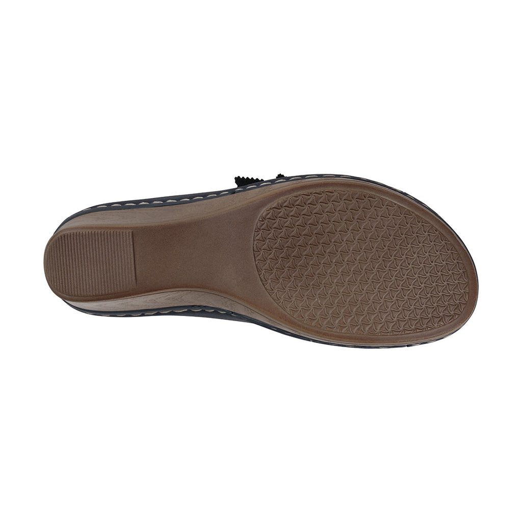 Sandale compensée Selly Navy