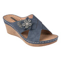 Sandale compensée Selly Navy