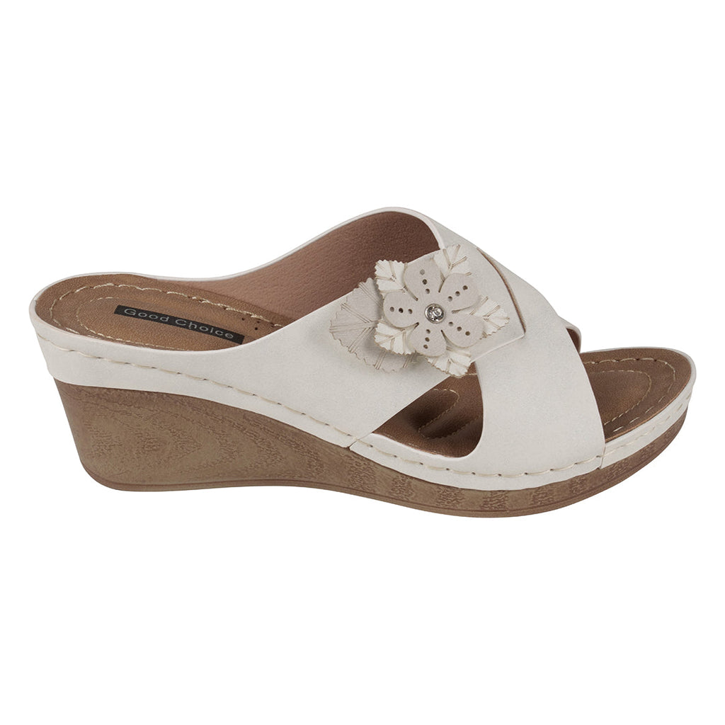 Sandales compensées blanches Selly