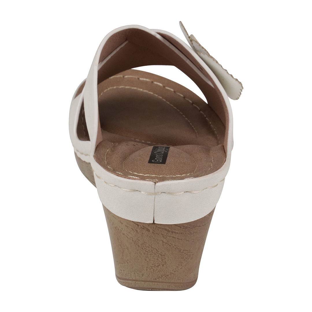 Sandales compensées blanches Selly