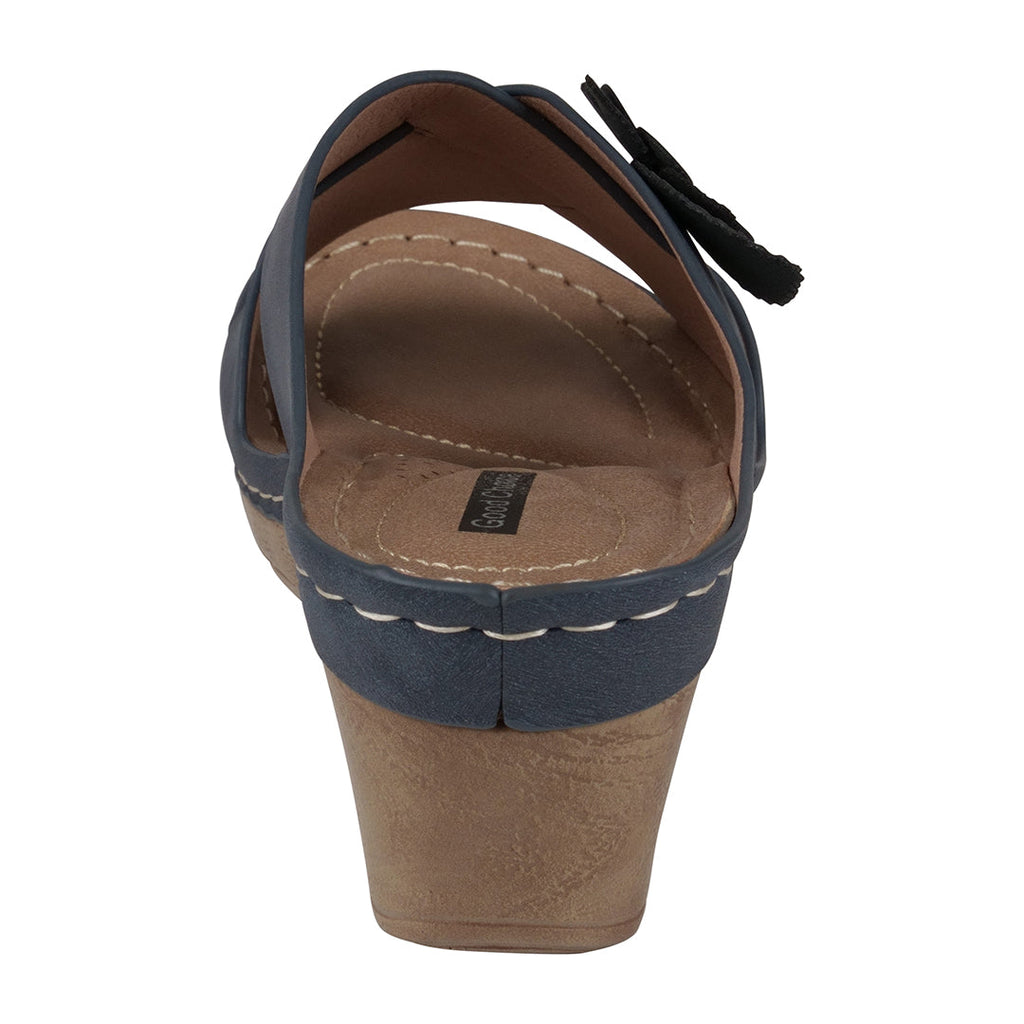 Sandale compensée Selly Navy