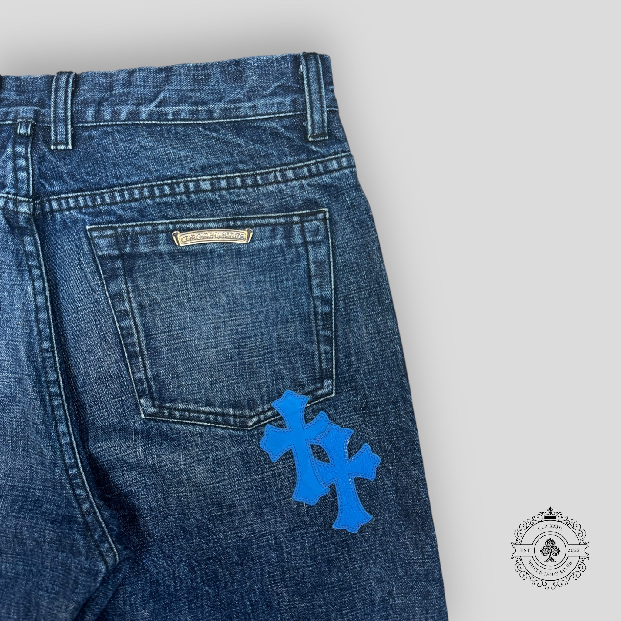 Jean Chrome Hearts Fleur Knee