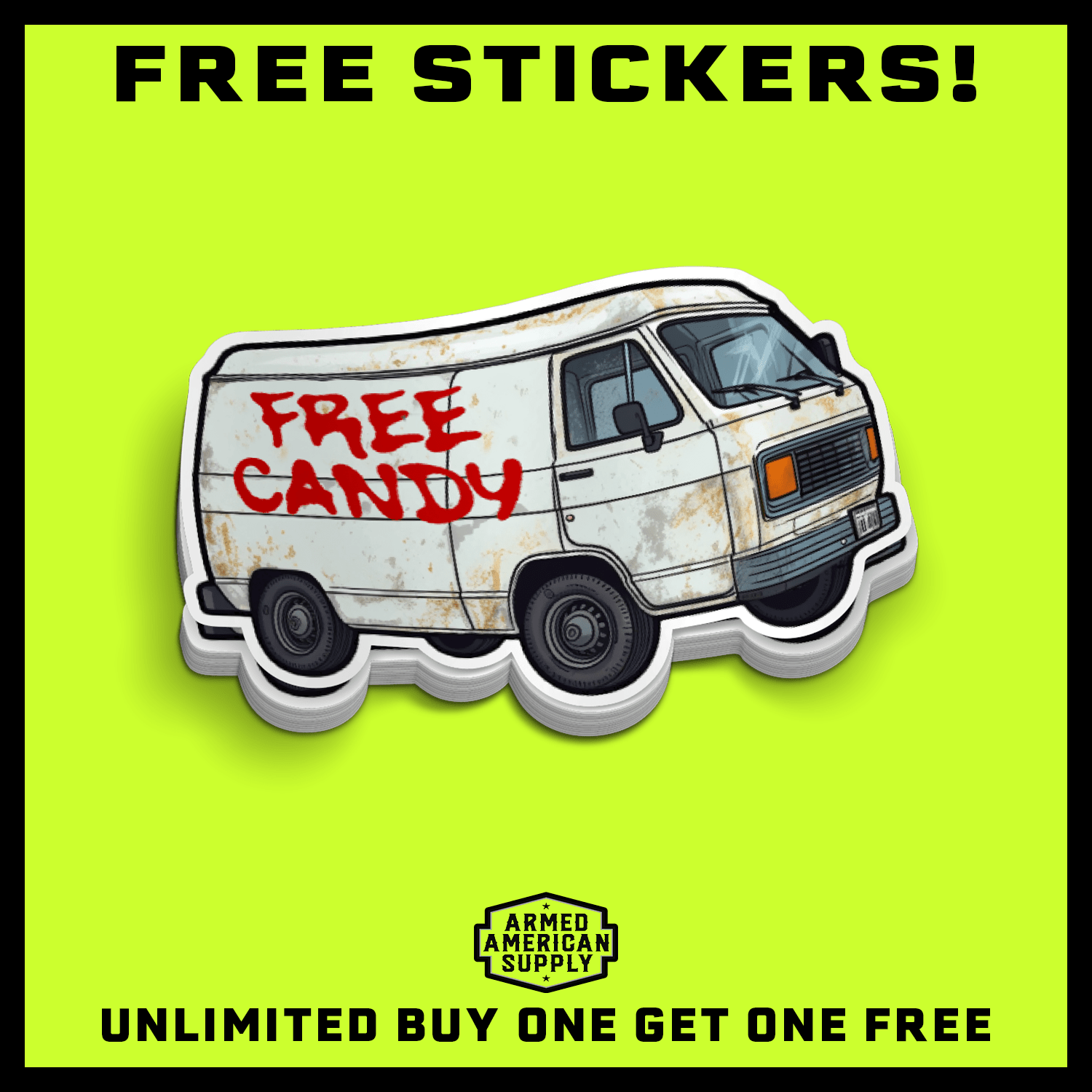Autocollant de casque de chantier "Free Candy"