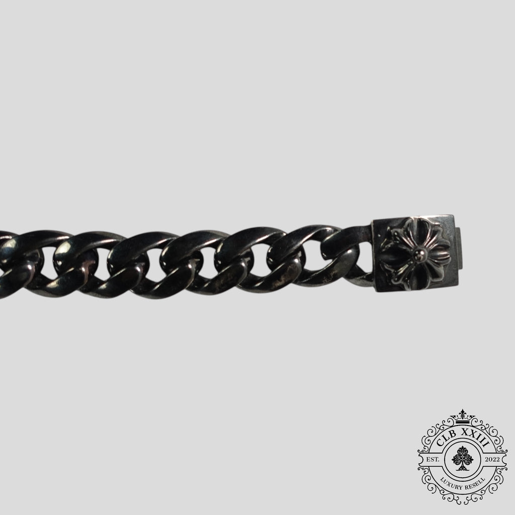 Bracelet cubain Chrome Hearts en argent oxydé