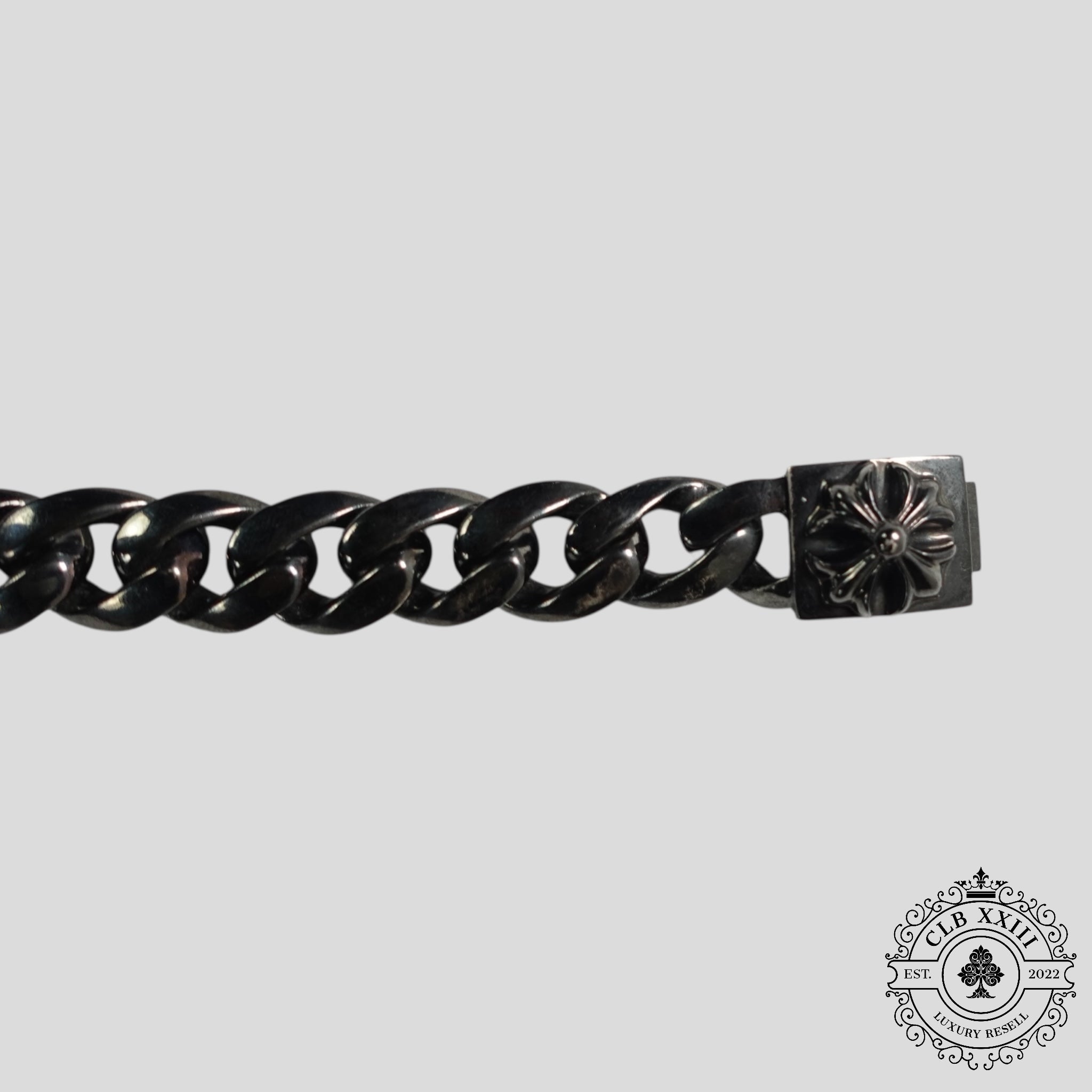 Bracelet cubain Chrome Hearts en argent oxydé