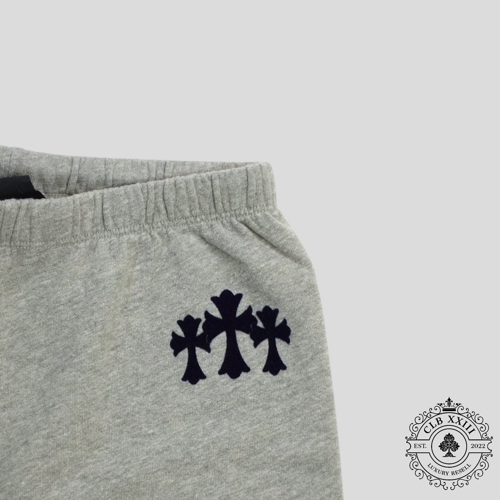Pantalon de jogging floqué triple croix Chrome Hearts pour femme, gris