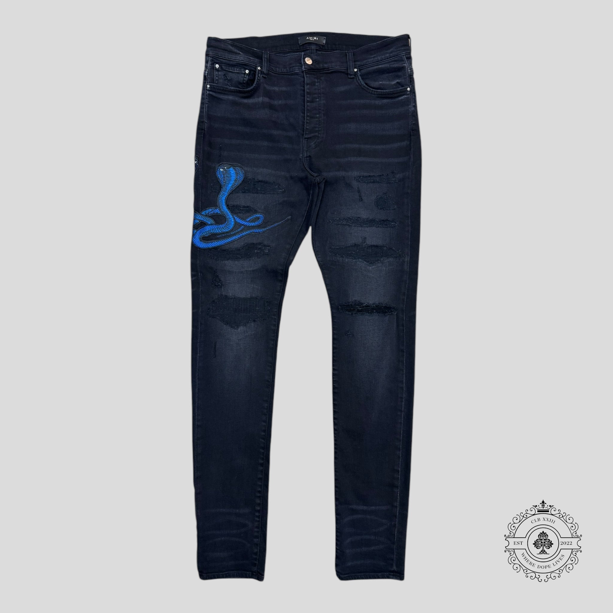 Jean skinny Amiri Blue Poison Archival noir