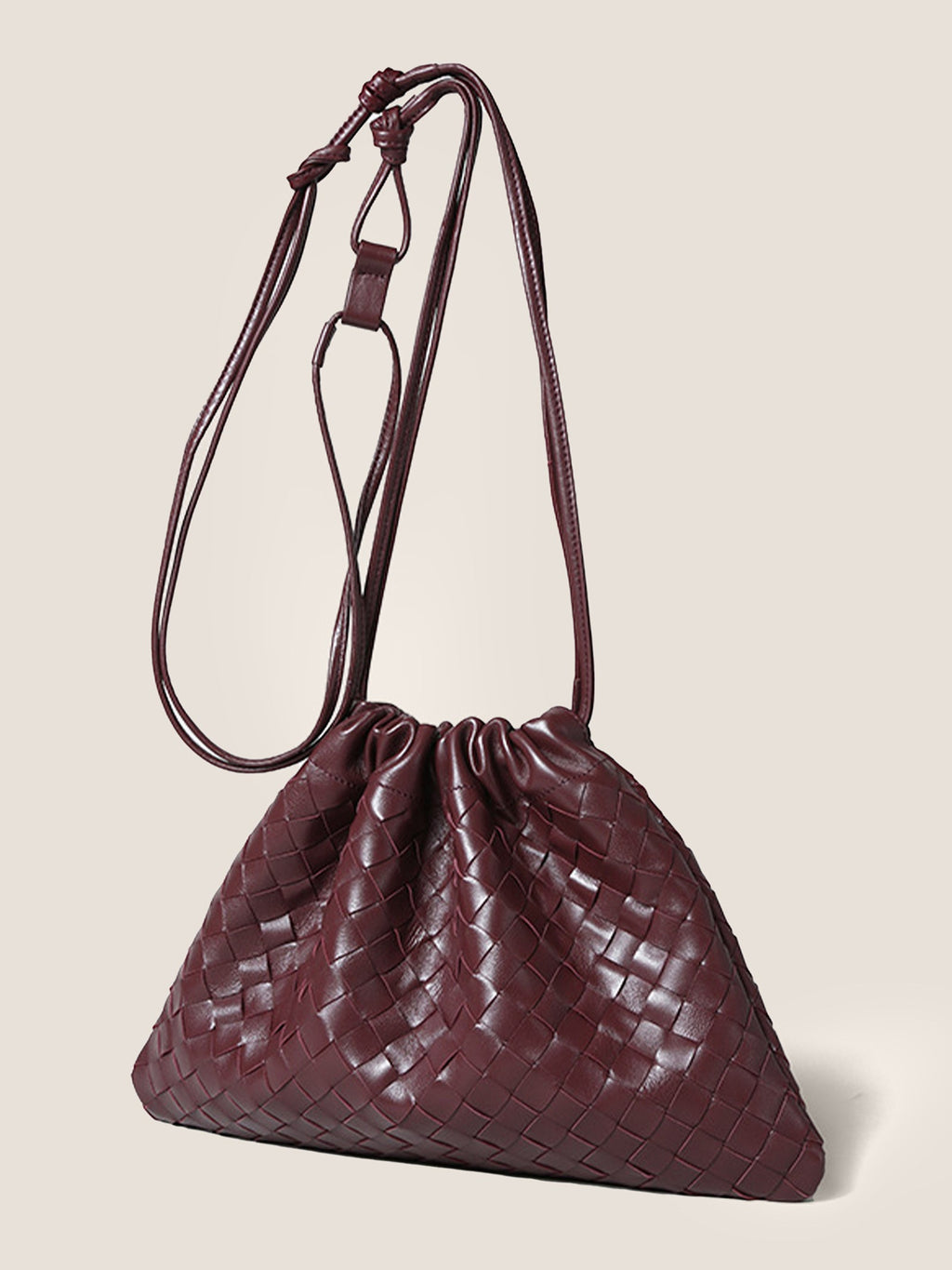 Sac fourre-tout tissé en peau de mouton avec cordon de serrage