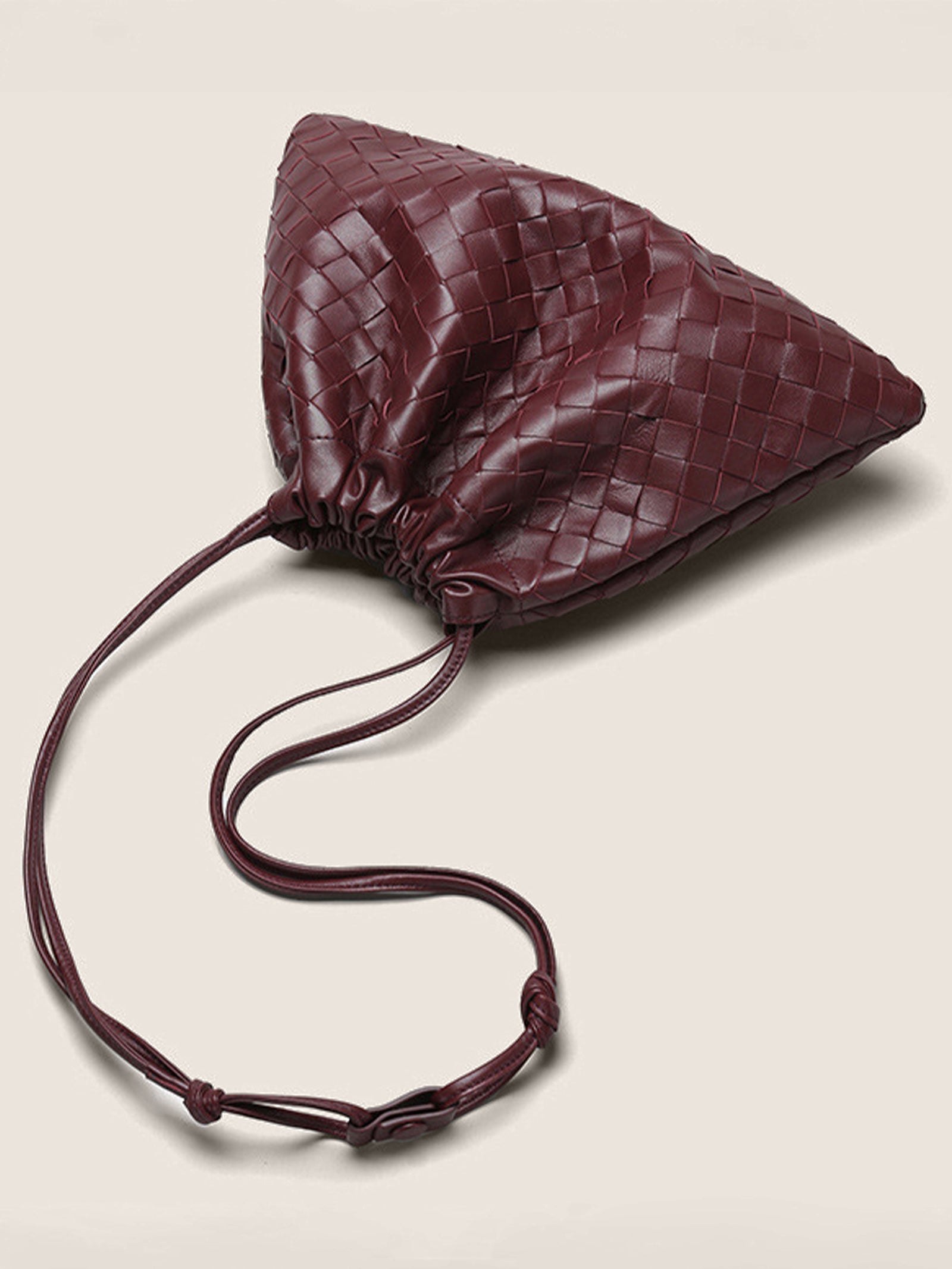Sac fourre-tout tissé en peau de mouton avec cordon de serrage