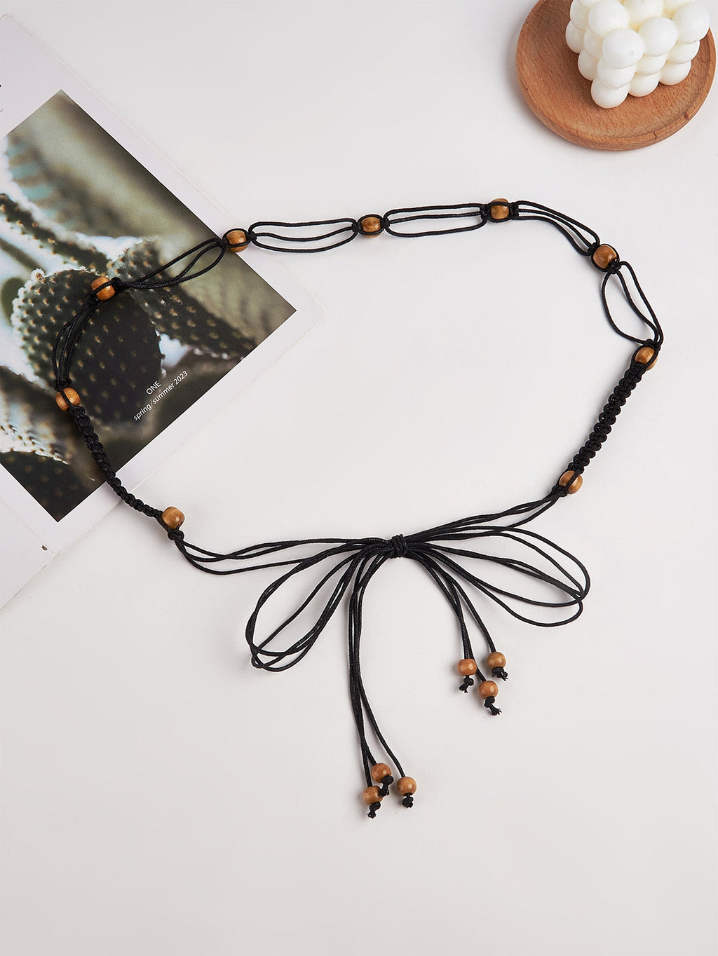 Ceinture nouée en coton et lin