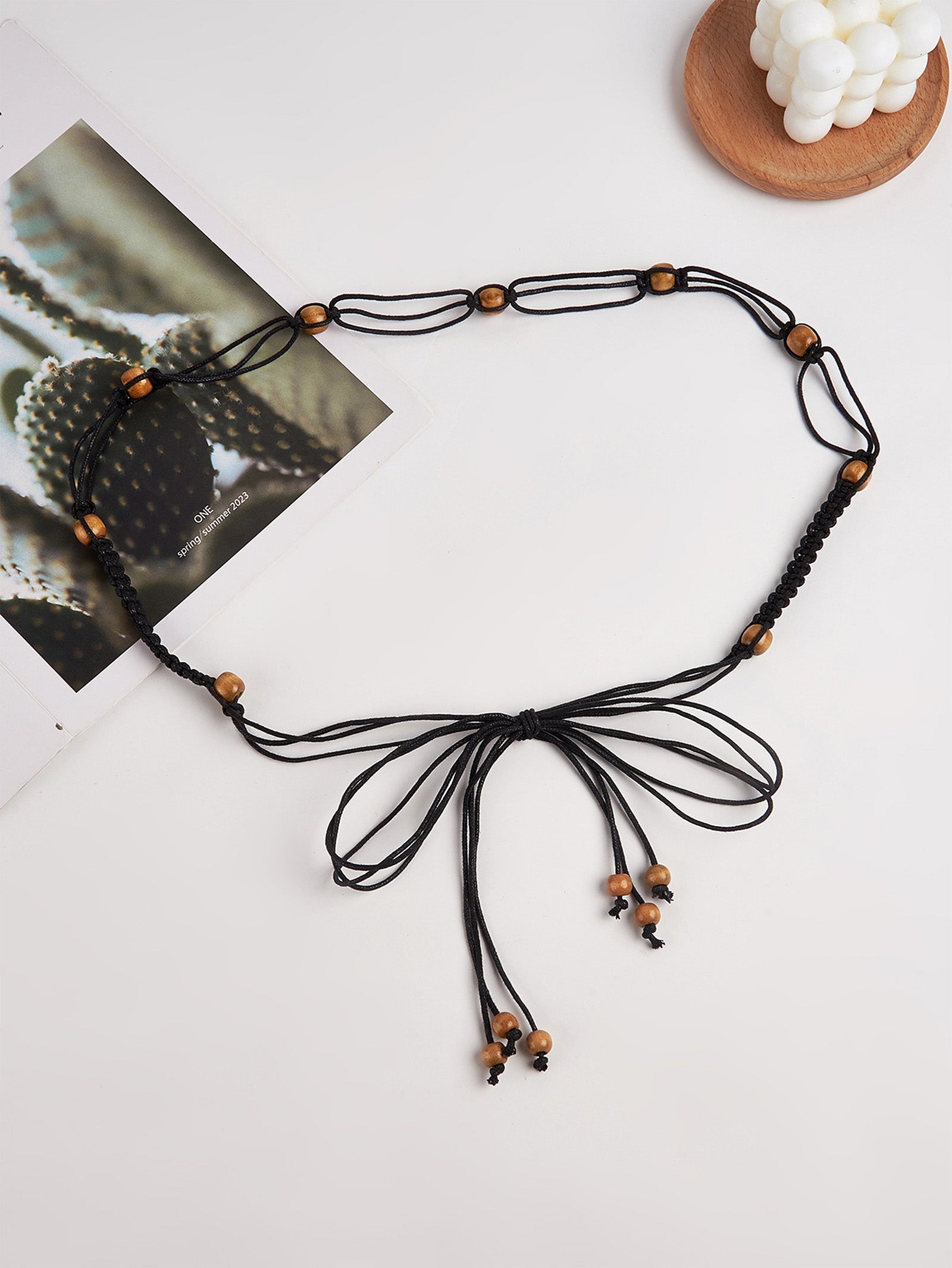 Ceinture nouée en coton et lin