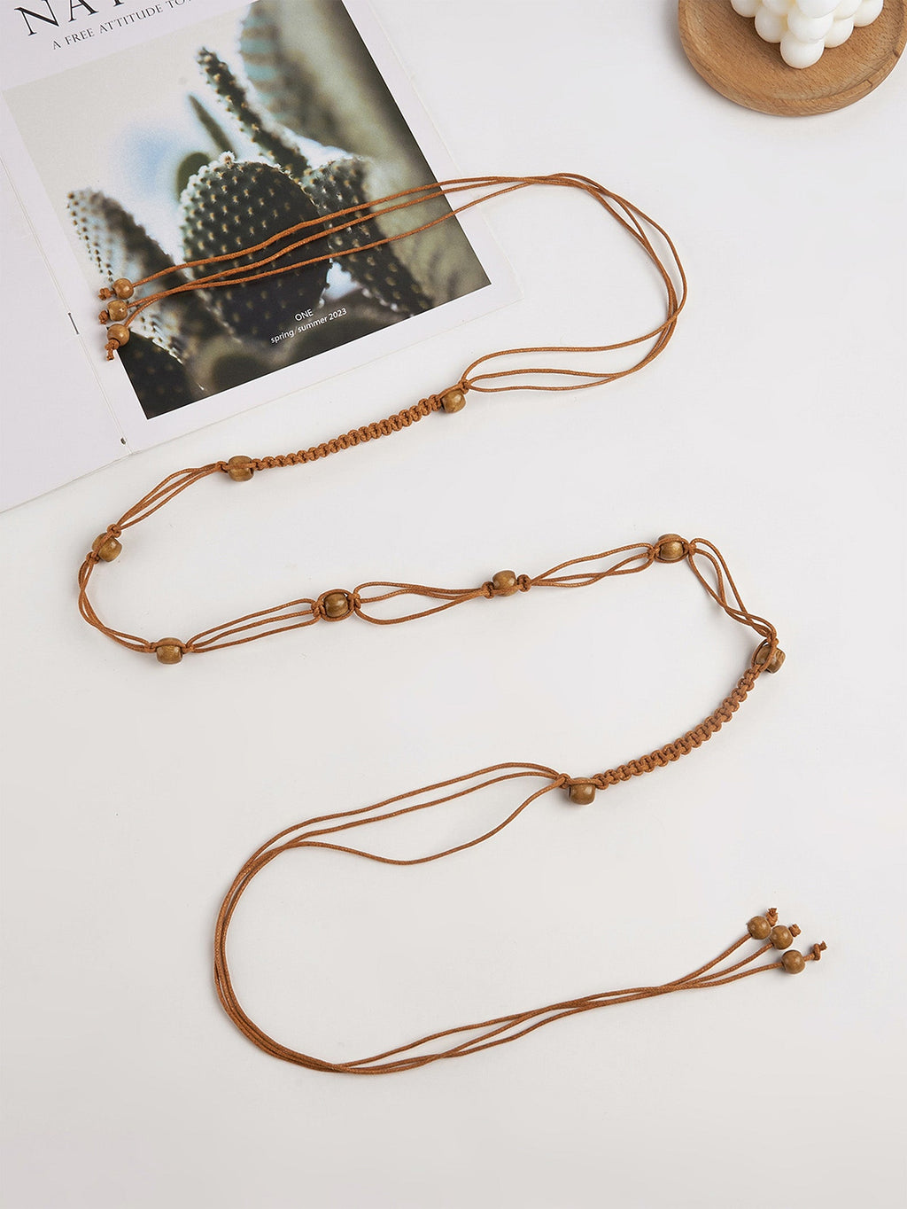 Ceinture nouée en coton et lin