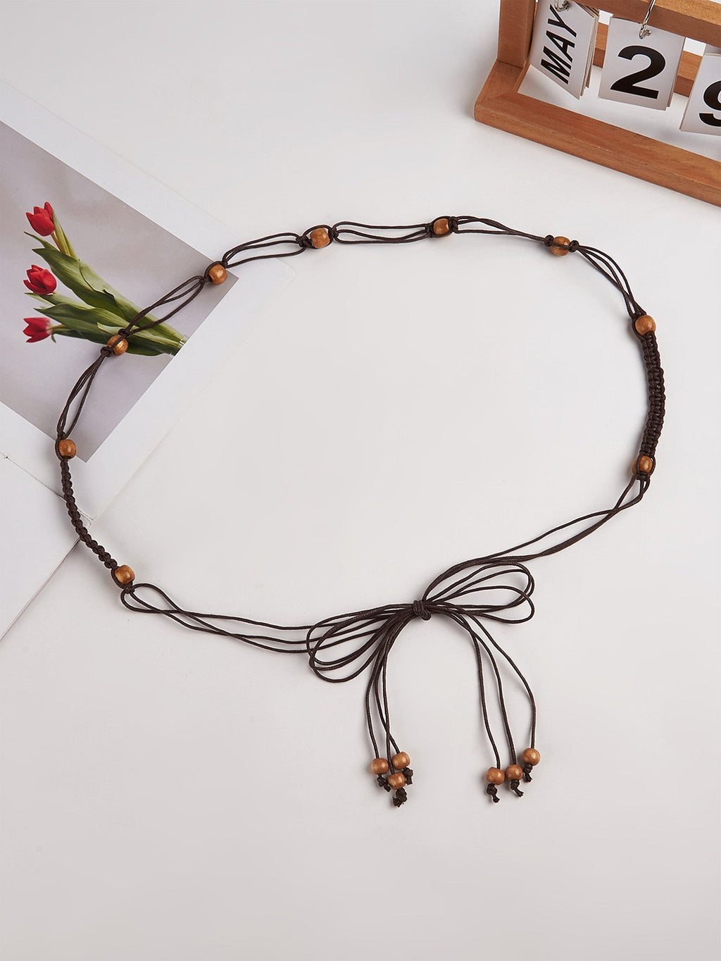 Ceinture nouée en coton et lin