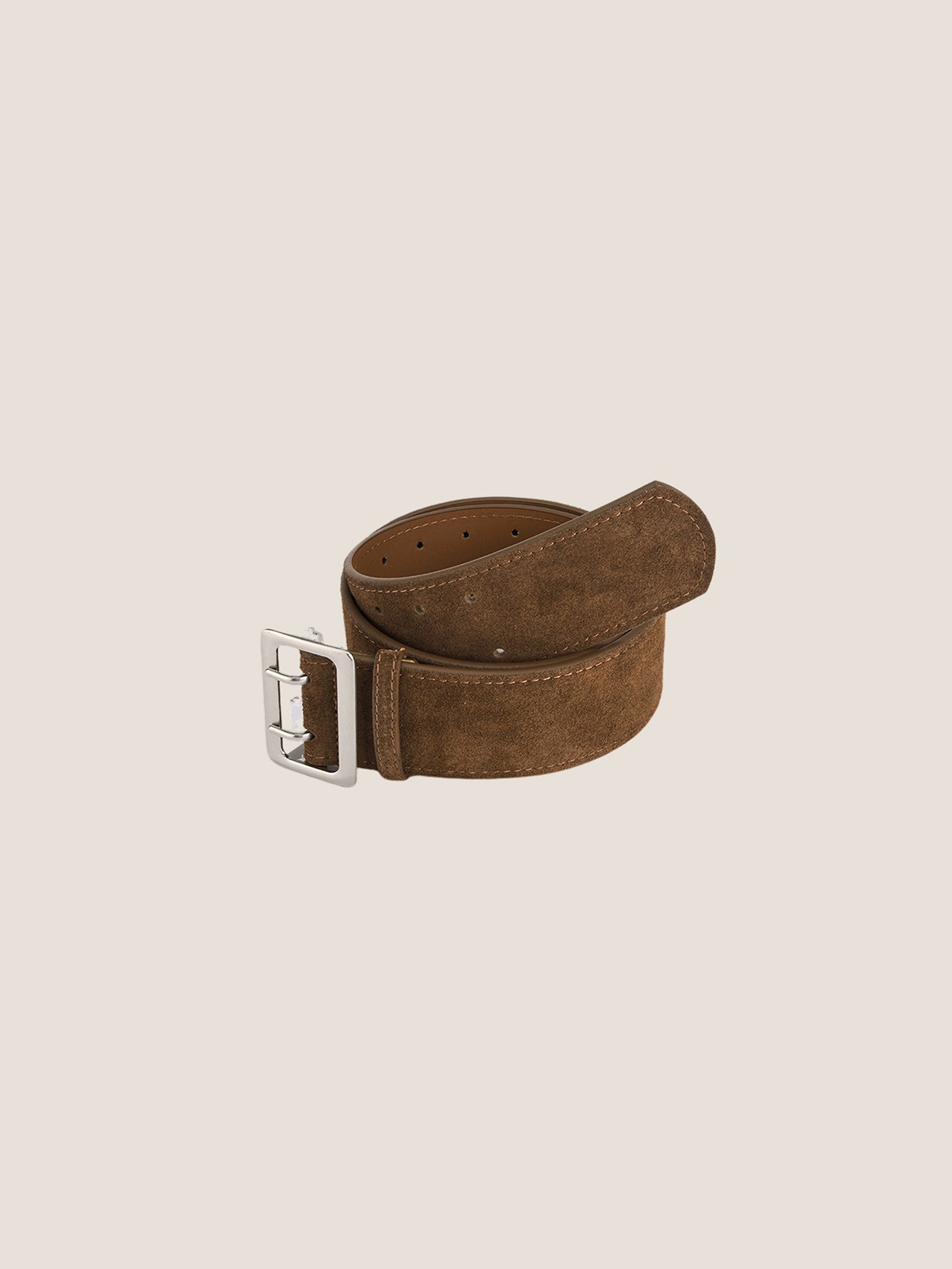 Ceinture large rétro mate en cuir de vachette