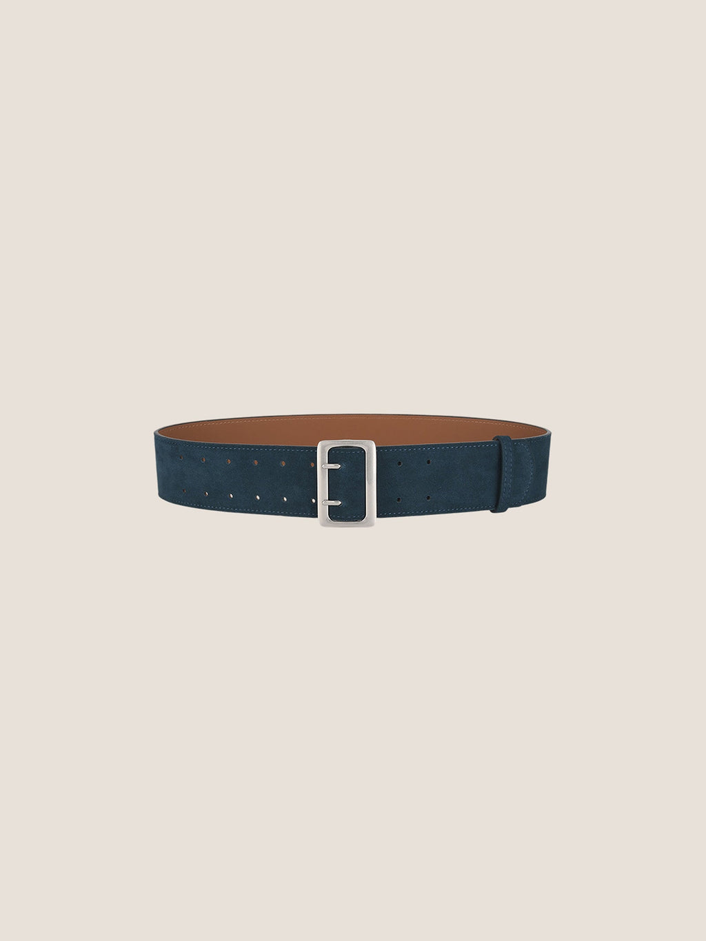 Ceinture large rétro mate en cuir de vachette