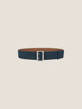 Ceinture large rétro mate en cuir de vachette