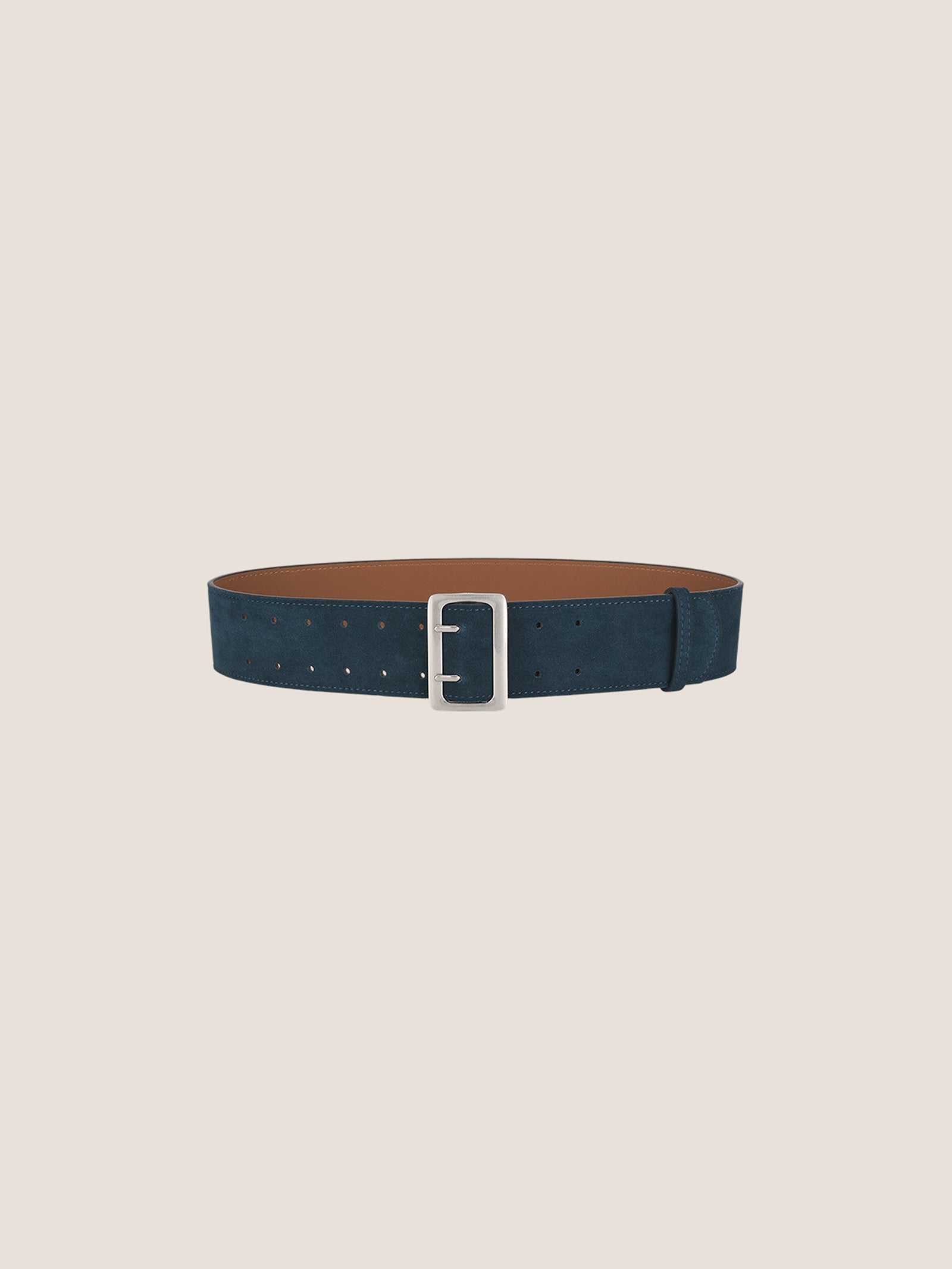 Ceinture large rétro mate en cuir de vachette