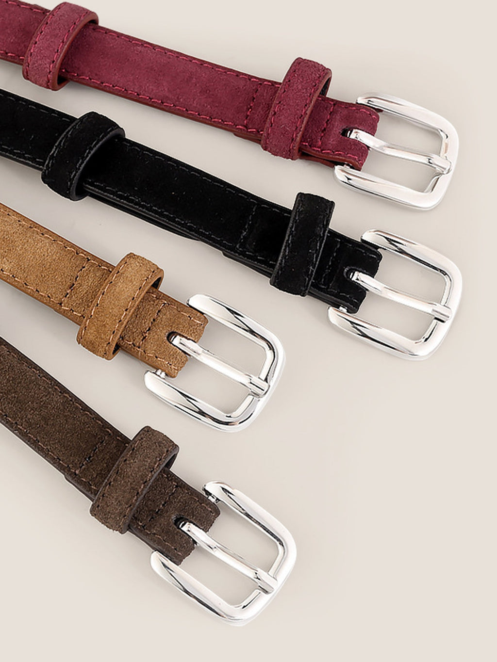 Ceinture décorative en daim de luxe avec boucle en alliage durable