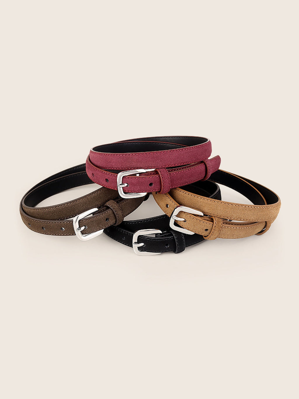 Ceinture décorative en daim de luxe avec boucle en alliage durable