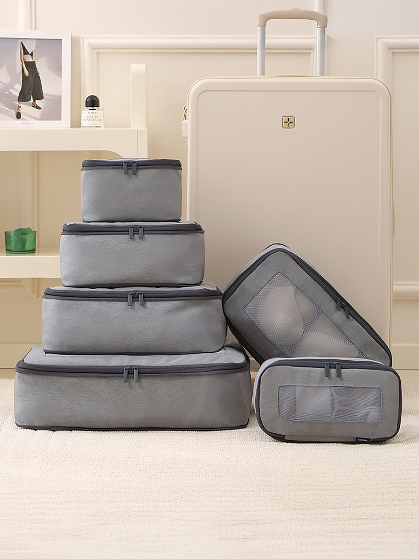 Trousse de Toilette de Voyage 6 Pièces en Soie Recyclée