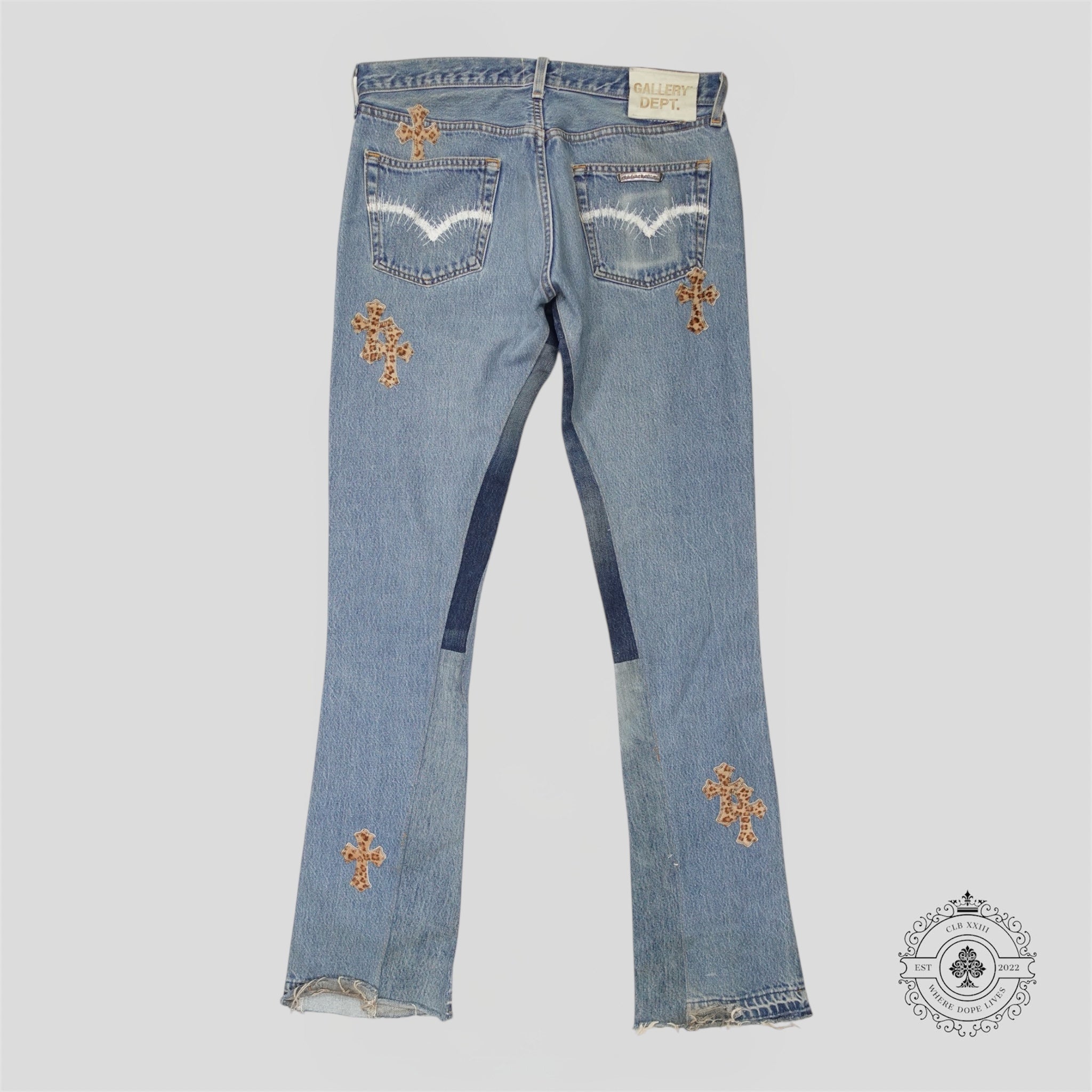 Jean Chrome Hearts X Gallery Dept. à écusson léopard