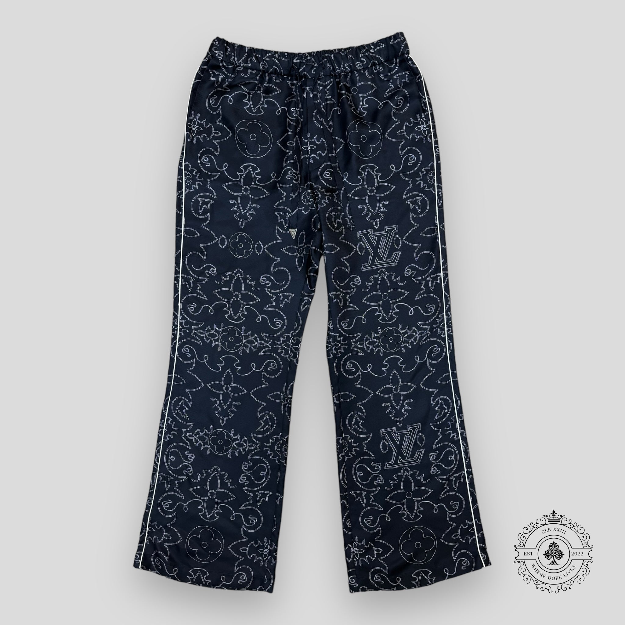 Pantalon de pyjama en soie imprimée Louis Vuitton