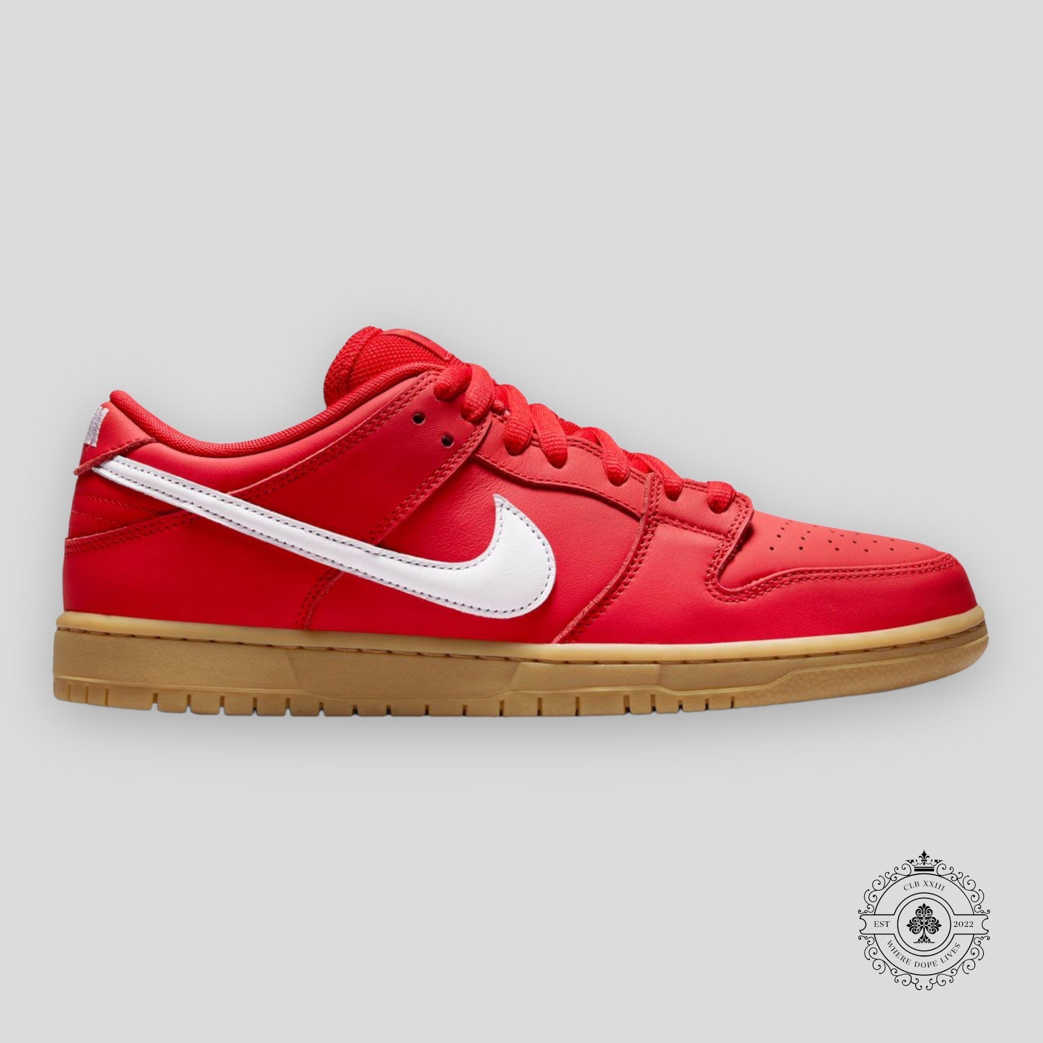 Nike SB Dunk Low Rouge Université Gomme