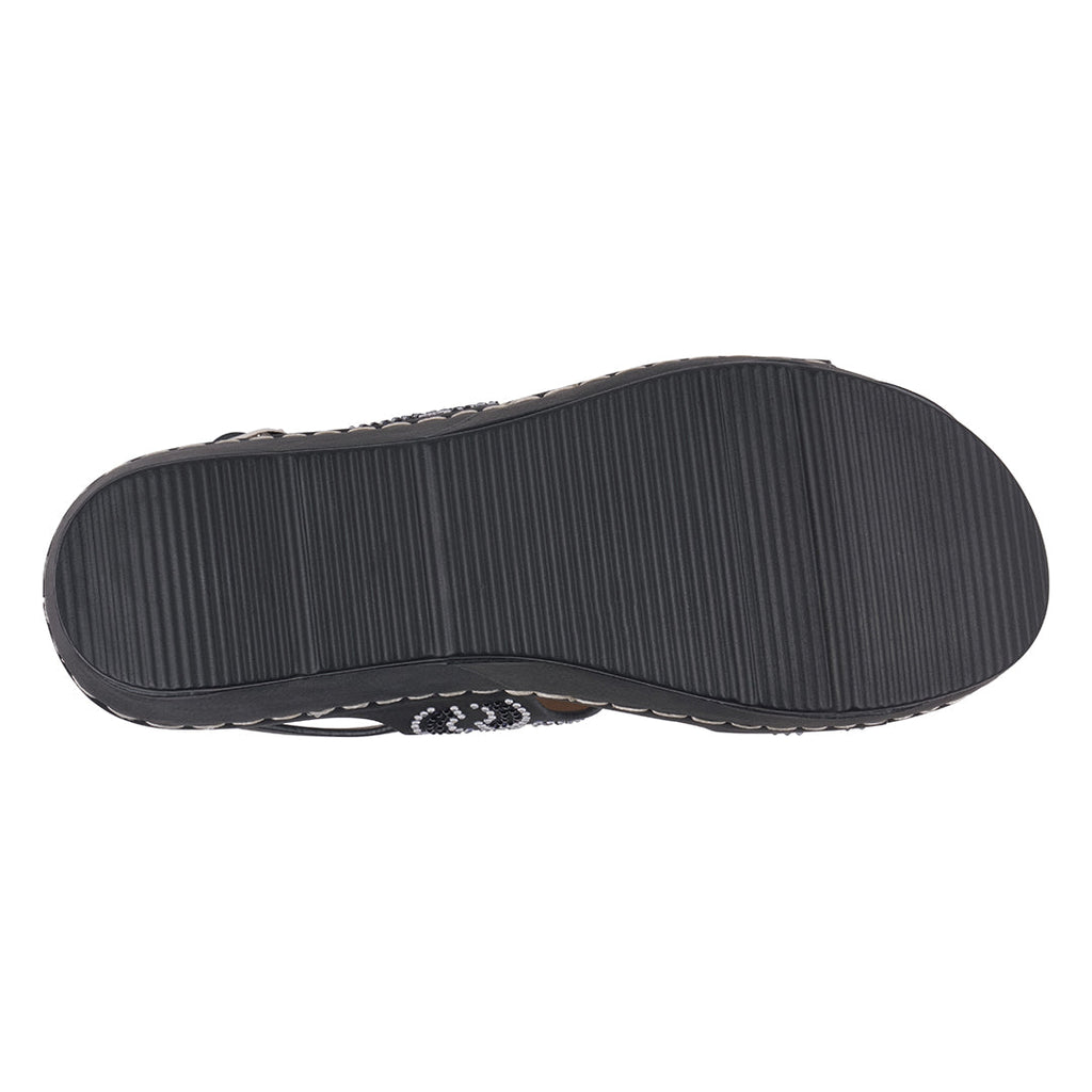 Women's Alexia Black Embellished Wedge Sandals