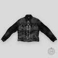 BLOUSON TRUCKER EN JEAN AMIRI MX2 BANDANA PATCH - NOIR VIEILLI