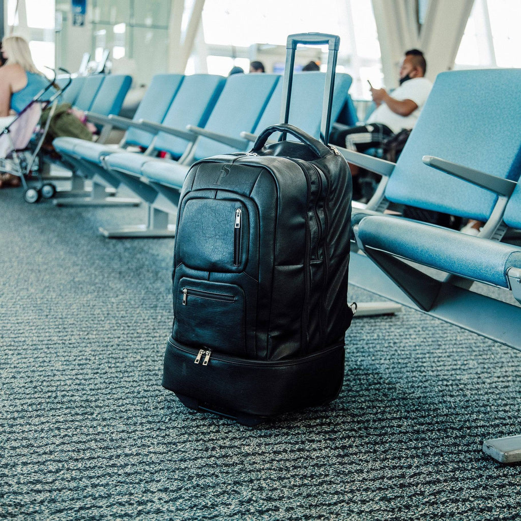 Ensemble de sacs à roulettes en cuir noir