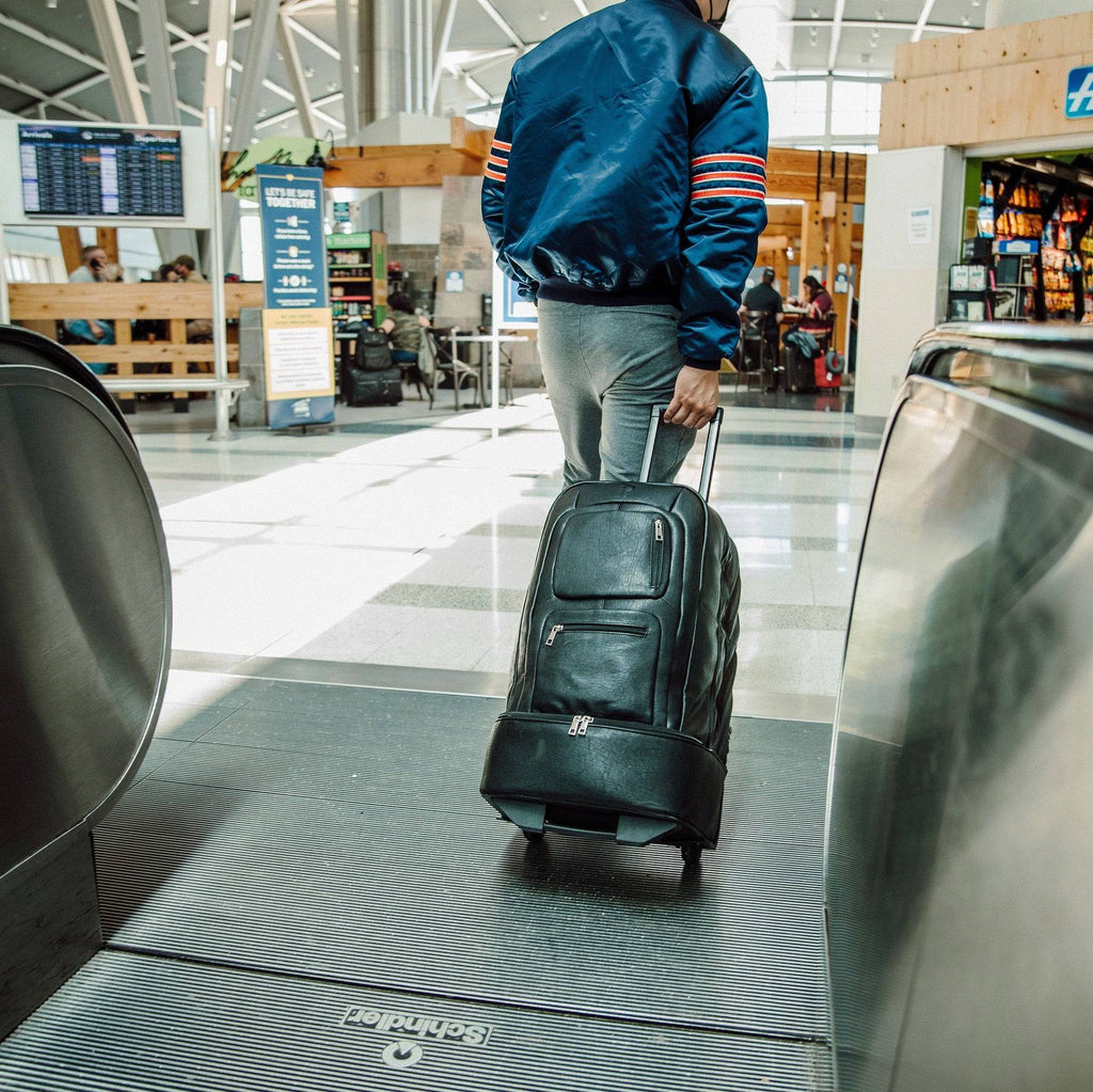 Ensemble de sacs à roulettes en cuir noir