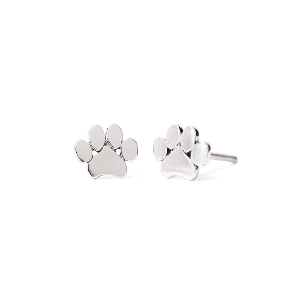 Puces d'oreilles patte en argent sterling – Cadeau bijoux chien pour amoureux des animaux