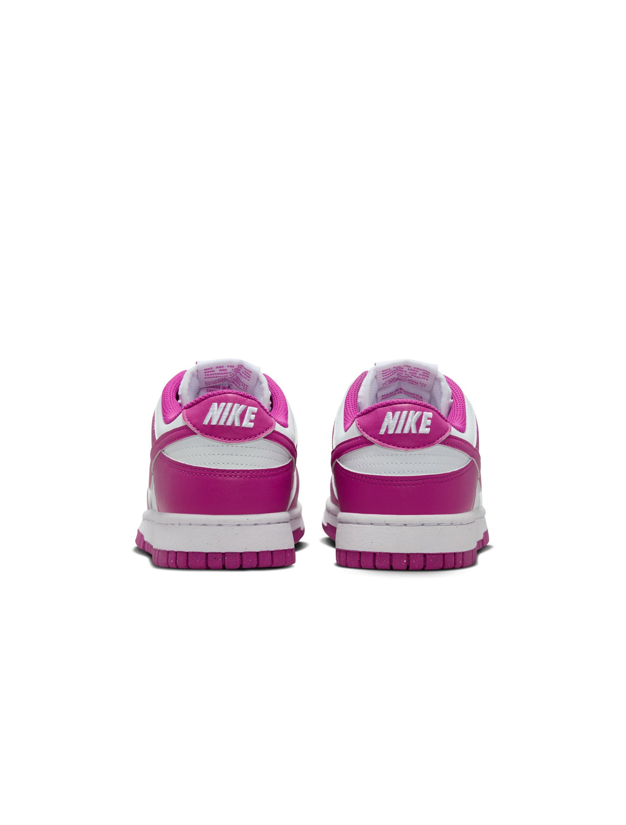Nike Dunk Low pour femme – Blanc/Fuchsia vif