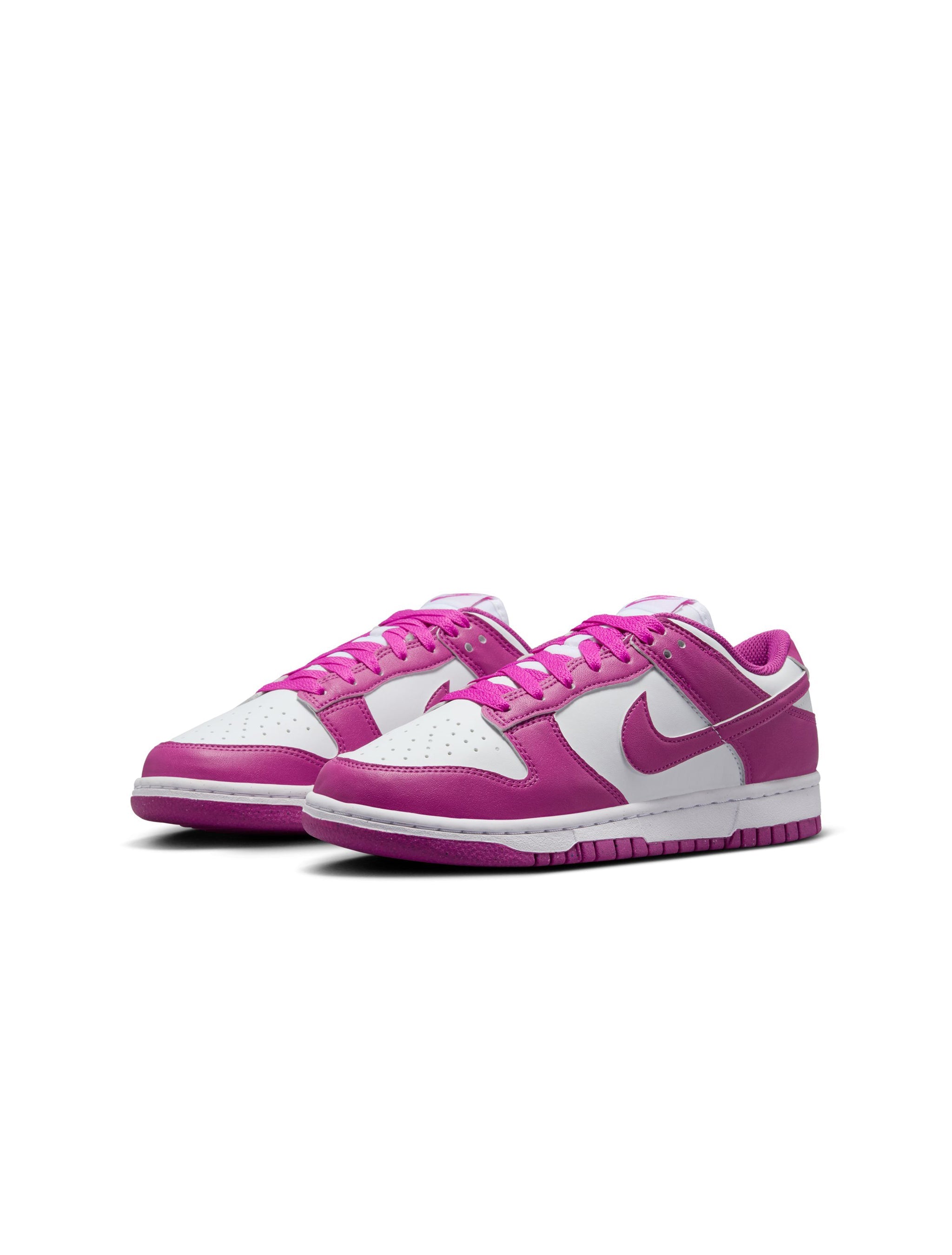 Nike Dunk Low pour femme – Blanc/Fuchsia vif