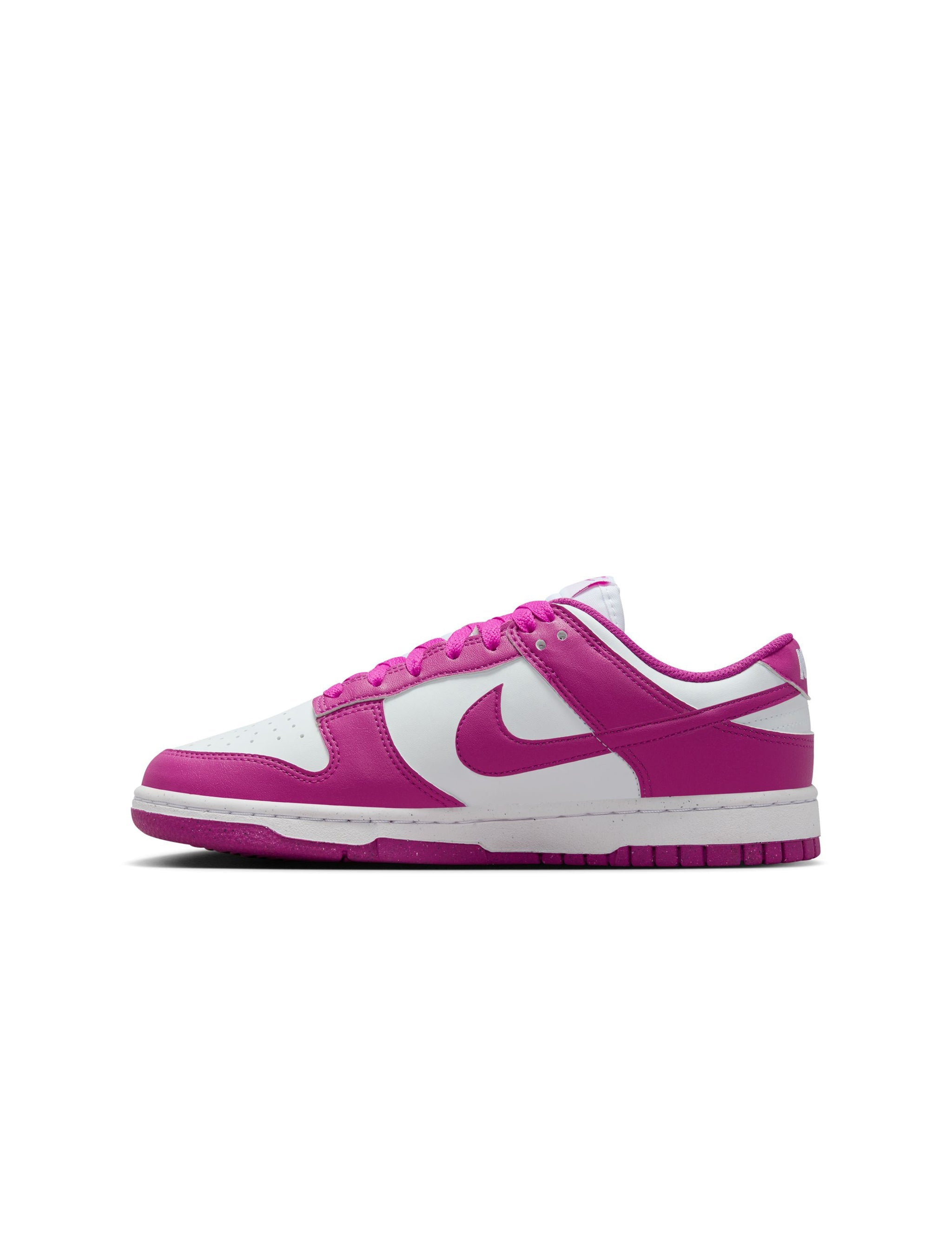 Nike Dunk Low pour femme – Blanc/Fuchsia vif
