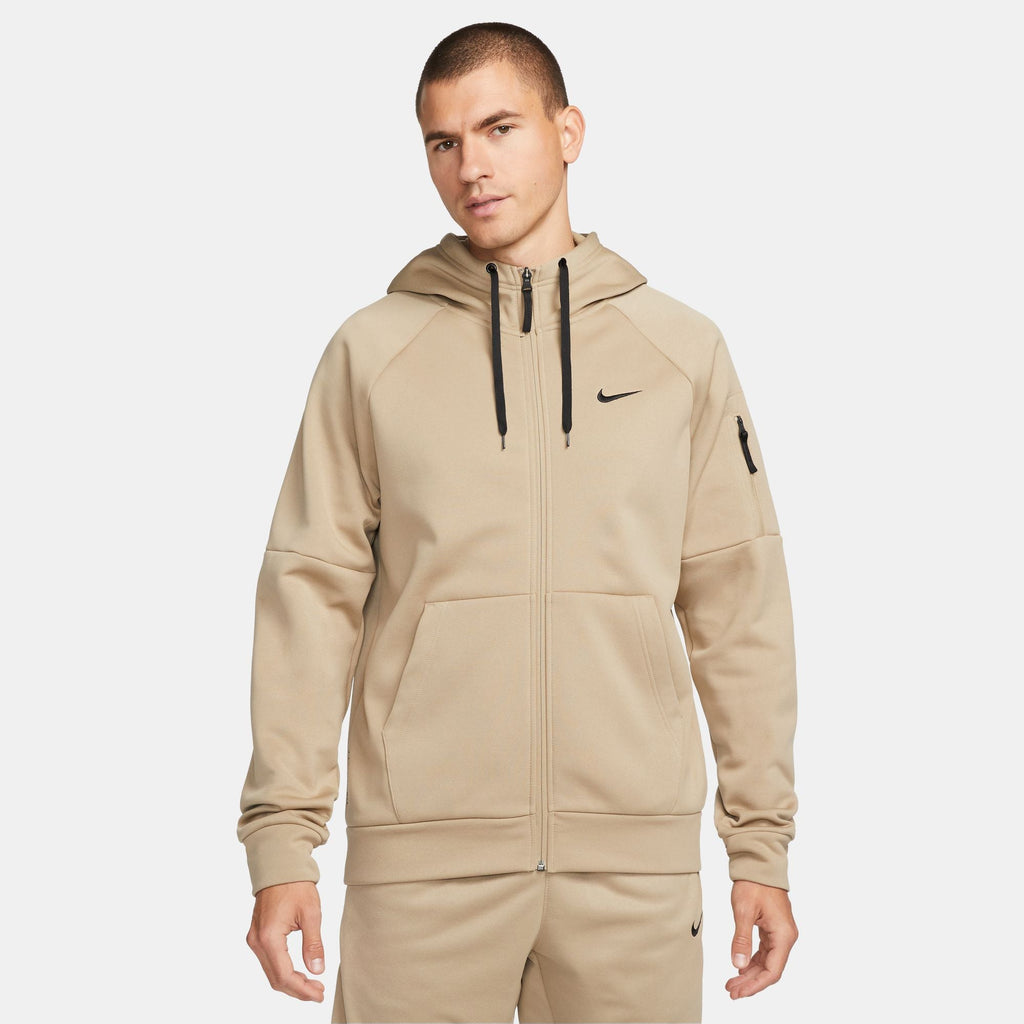 Haut de fitness zippé intégral Nike Therma pour homme - Kaki
