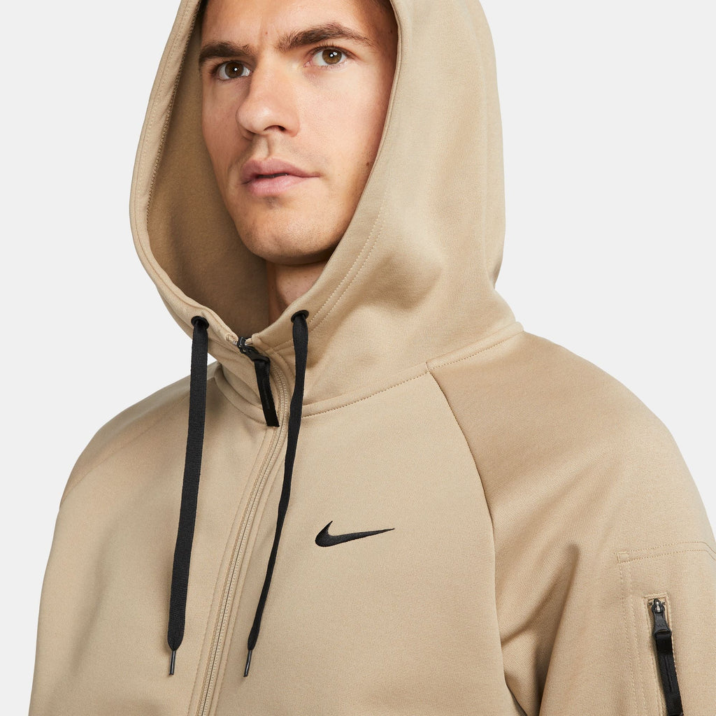 Haut de fitness zippé intégral Nike Therma pour homme - Kaki