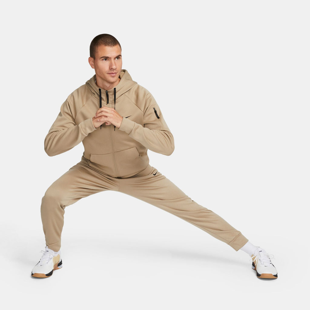 Haut de fitness zippé intégral Nike Therma pour homme - Kaki