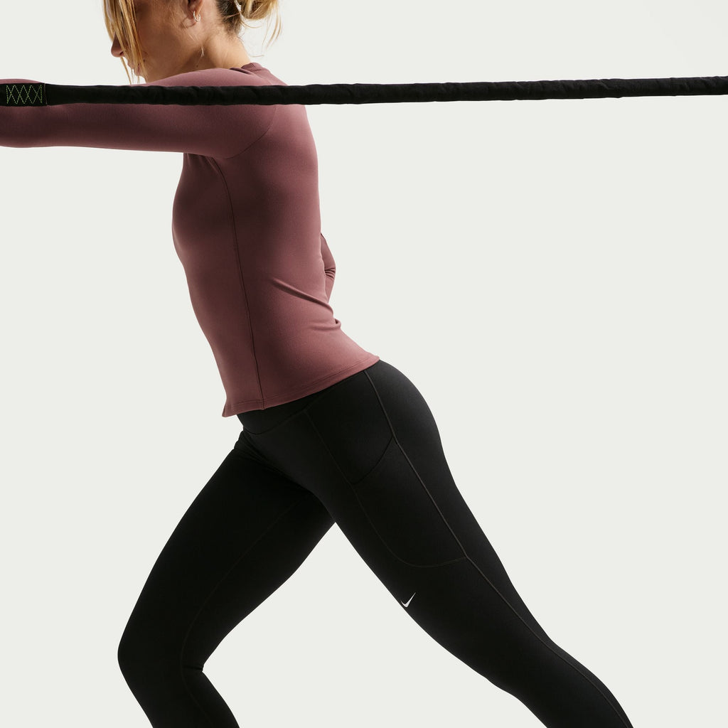 Legging Nike One pour Femme, taille haute, 7/8 - Noir/Blanc