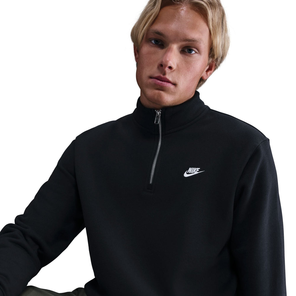 Haut en polaire Nike pour homme avec demi-zip - Noir
