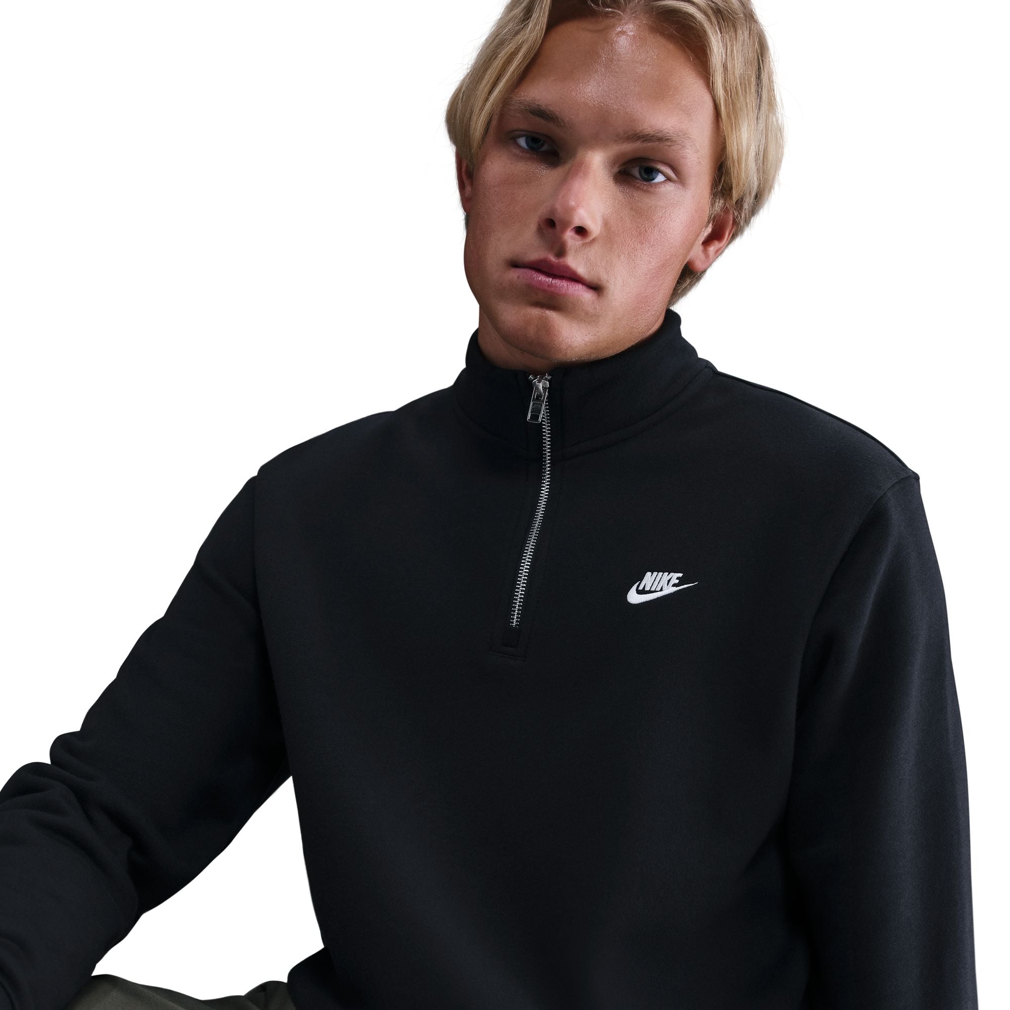 Haut en polaire Nike pour homme avec demi-zip - Noir