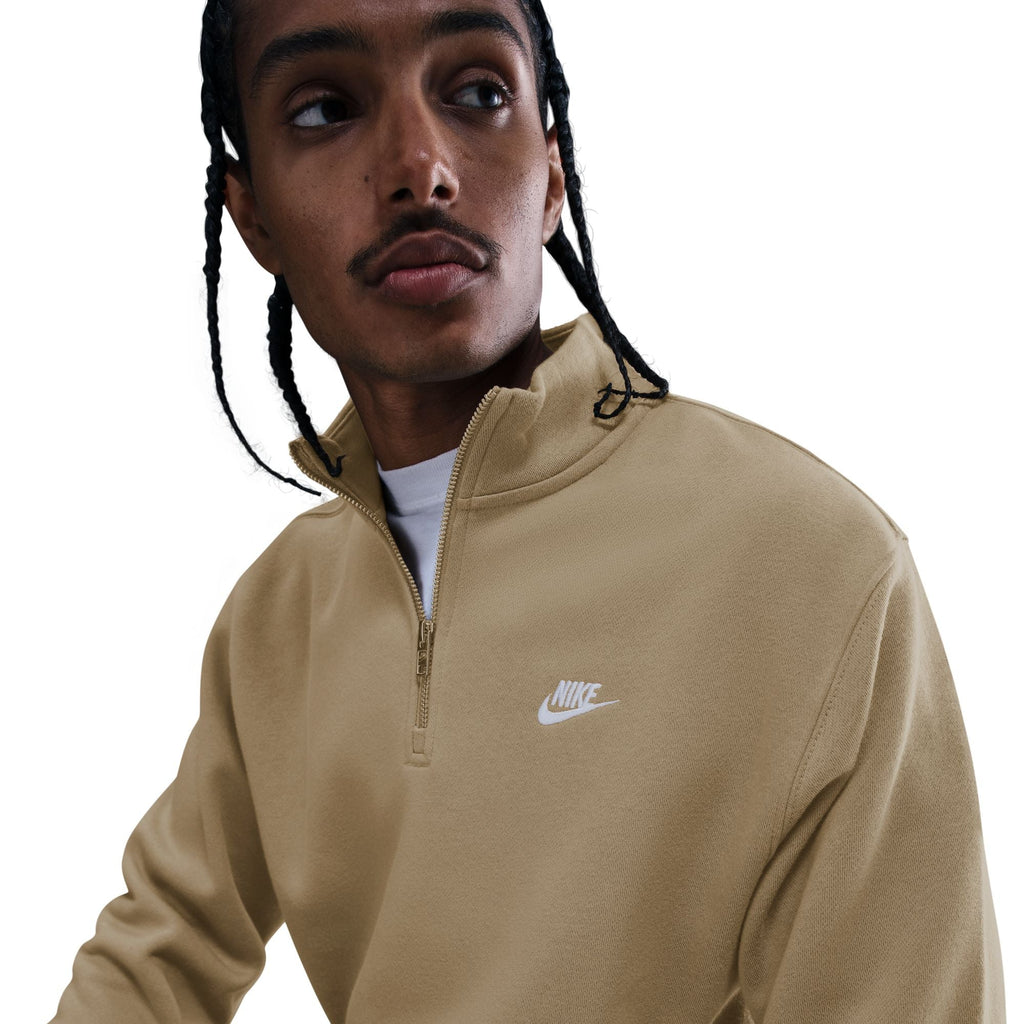 Haut en molleton 1/2-Zip Nike pour homme - Beige Parachute