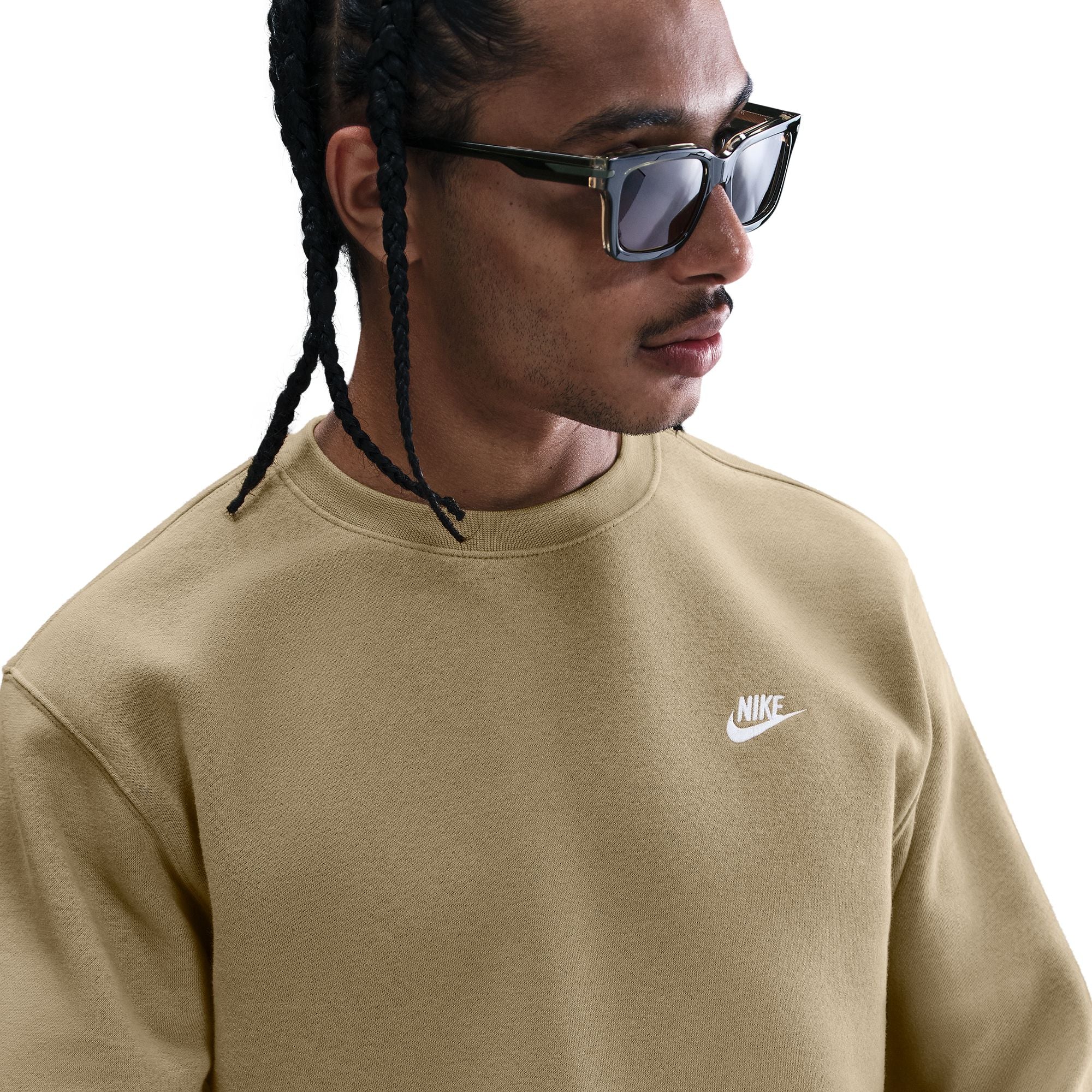 Haut en molleton ras du cou Nike Club pour homme - Parachute Beige
