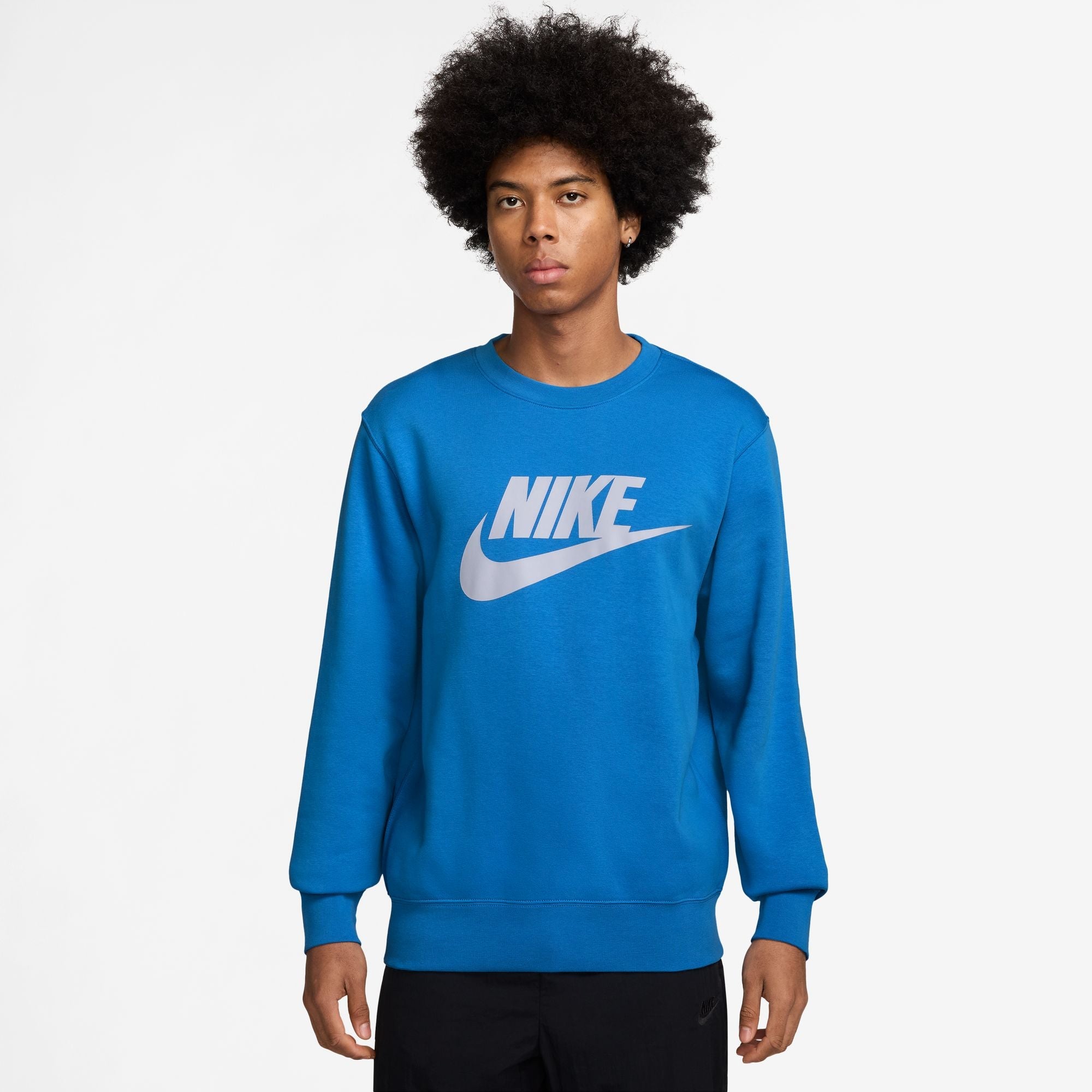 Haut col rond Nike Club Fleece pour Homme - Bleu Photo